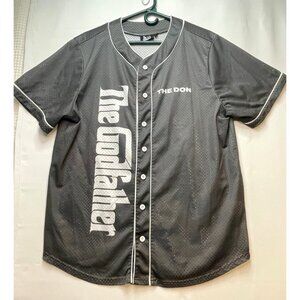 The Godfather baseball jersey shirt mens XL The Don button mesh gray
